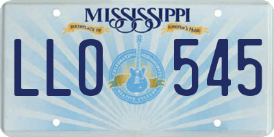 MS license plate LLO545