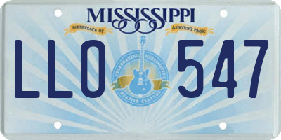 MS license plate LLO547