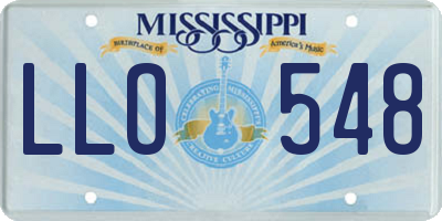 MS license plate LLO548
