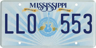 MS license plate LLO553
