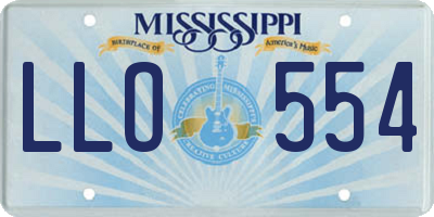 MS license plate LLO554