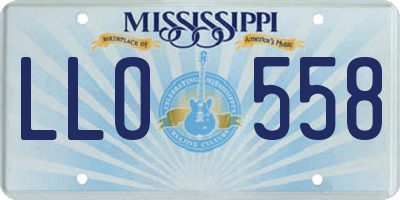 MS license plate LLO558