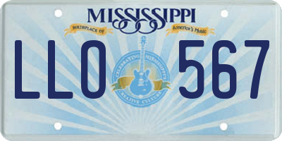 MS license plate LLO567