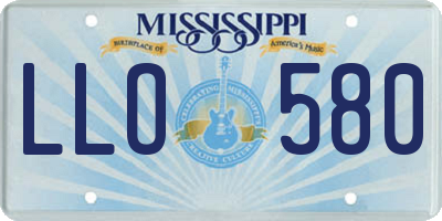 MS license plate LLO580