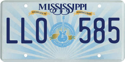 MS license plate LLO585