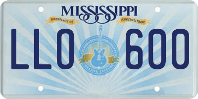 MS license plate LLO600