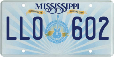 MS license plate LLO602