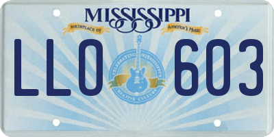 MS license plate LLO603