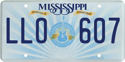 MS license plate LLO607