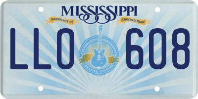 MS license plate LLO608