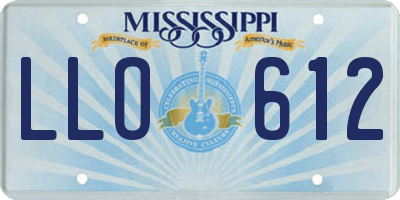 MS license plate LLO612