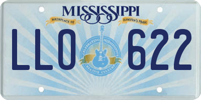 MS license plate LLO622