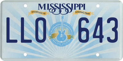 MS license plate LLO643