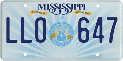 MS license plate LLO647