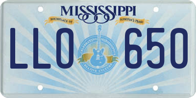 MS license plate LLO650