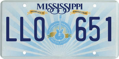MS license plate LLO651