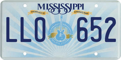 MS license plate LLO652