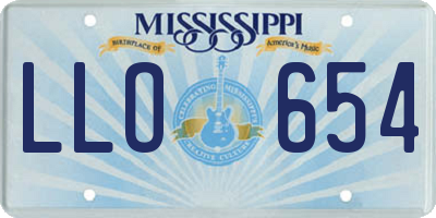 MS license plate LLO654