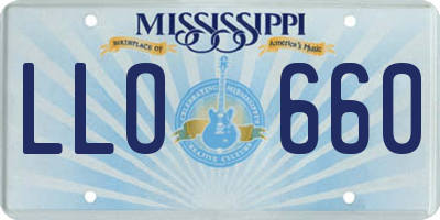 MS license plate LLO660