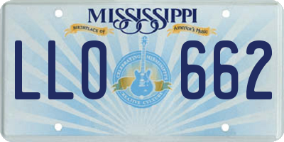 MS license plate LLO662