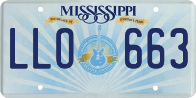 MS license plate LLO663