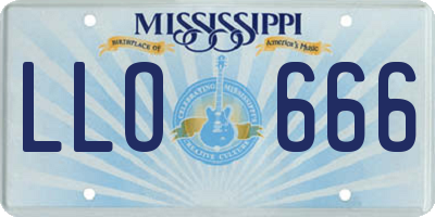 MS license plate LLO666