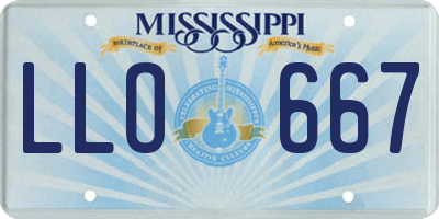 MS license plate LLO667