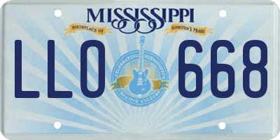 MS license plate LLO668