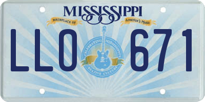 MS license plate LLO671