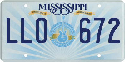 MS license plate LLO672