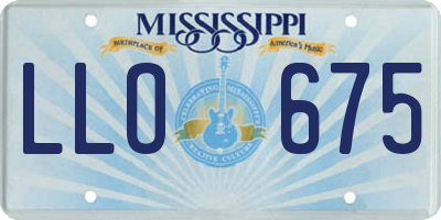 MS license plate LLO675