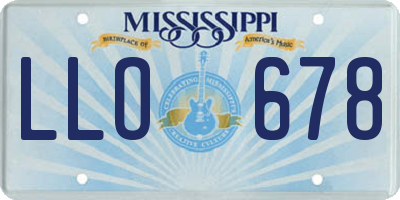 MS license plate LLO678