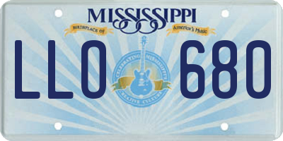 MS license plate LLO680