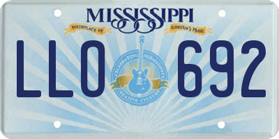MS license plate LLO692