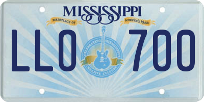 MS license plate LLO700