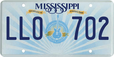 MS license plate LLO702