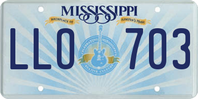 MS license plate LLO703