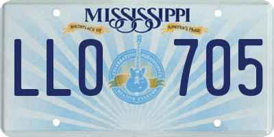 MS license plate LLO705
