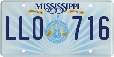 MS license plate LLO716