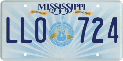 MS license plate LLO724