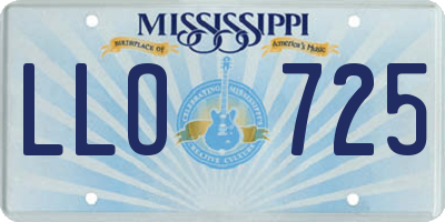 MS license plate LLO725