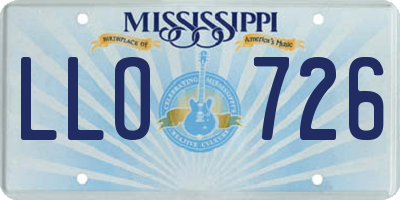 MS license plate LLO726