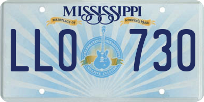 MS license plate LLO730