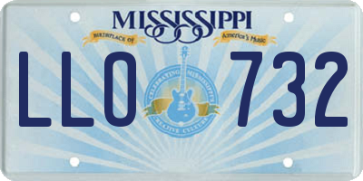 MS license plate LLO732