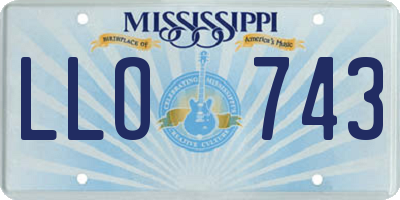 MS license plate LLO743