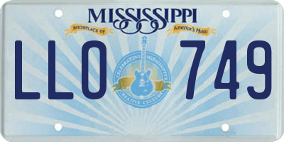 MS license plate LLO749