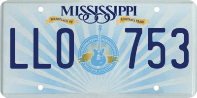 MS license plate LLO753