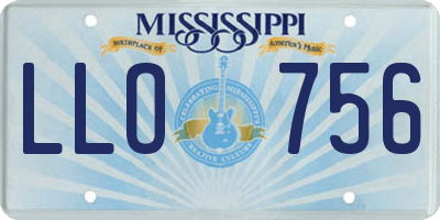 MS license plate LLO756