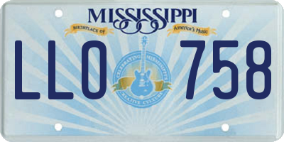 MS license plate LLO758