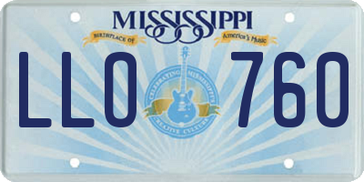 MS license plate LLO760